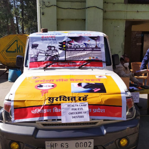 Health Camp For Eye Checking Of Drivers